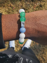 luxury beaded bracelet black white green. the perfect Christmas gift for men women black owned jewelry company