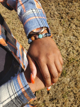 Black owned beaded bracelet company muticolor beads men women orange blue aqua maroon boho elegance turquoise bead bracelet for fashionable women