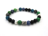 Brync Black Pearl Aqua Teal Grey Men Women Beaded Bracelet David yurman