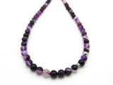 Brync Purple white Men Women Beaded Necklace Handmade