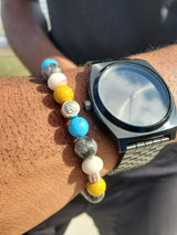 Brync Black Red Vintage Beads Striped Beaded Bracelet Men Women Yellow Grey Blue toledo