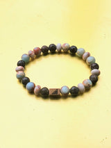 Brync blue Brown Tan Beige Beaded Bracelet Rondelle Men Women Black owned jewelry brand rose gold