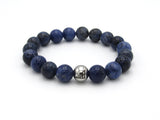 Black Blue Sodalite Men Women Beaded Bracelet boho-chic