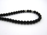 Brync Matte Black Men Women Beaded Bracelet Necklace Handmade