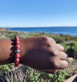Red Pink Brync bracelet men women valentine's day Brync Red Beaded Bracelet Men Women Valentine's day gift Christmas birthday