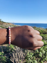 Red striped vintage Brync bracelet men women valentine's day