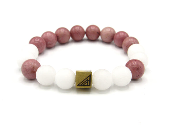 Brync Pink White Beaded Bracelet Men Women Black Owned Jewelry Brand mothers day