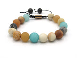 Brync orange tan Grey blue aquamarine men women beach beaded bracelet; store jewelry store; popular beaded bracelet; match jordans