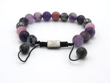 Brync Purple Pink Grey men women beach beaded bracelet slipknot bracelet