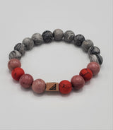 Brync Men Women Valentine's Day Beaded Bracelet Pink Red Grey Luxury Beaded Bracelet Black Owned Jewelry Brand