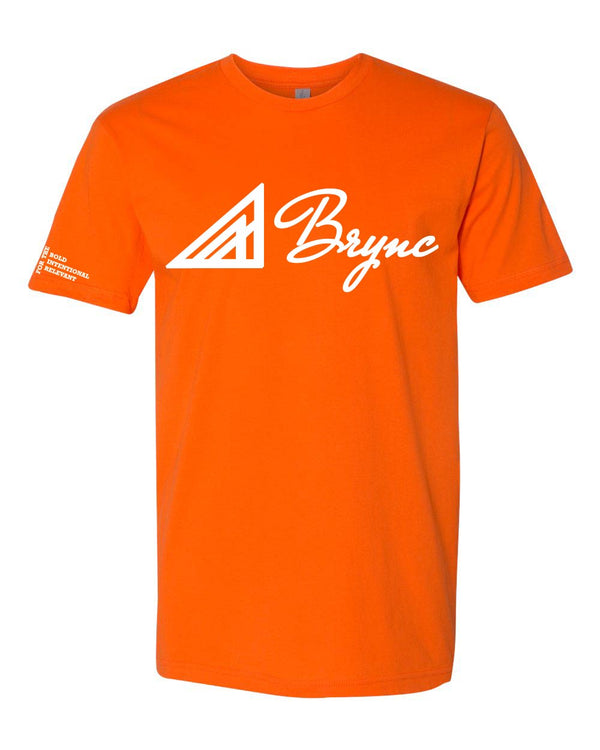 Brync Men Women orange white Shirt