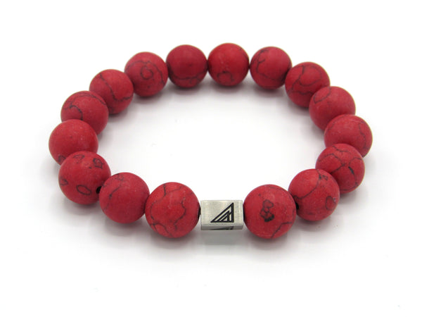 Red black beaded bracelet for Men. Red black beaded bracelet for women. black owned jewelry company stainless steel bracelet