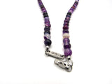 Brync Purple white Men Women Beaded Necklace Handmade