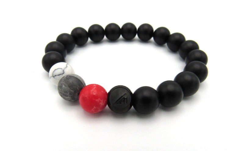 Brync red, white, Grey, black men women beaded bracelet