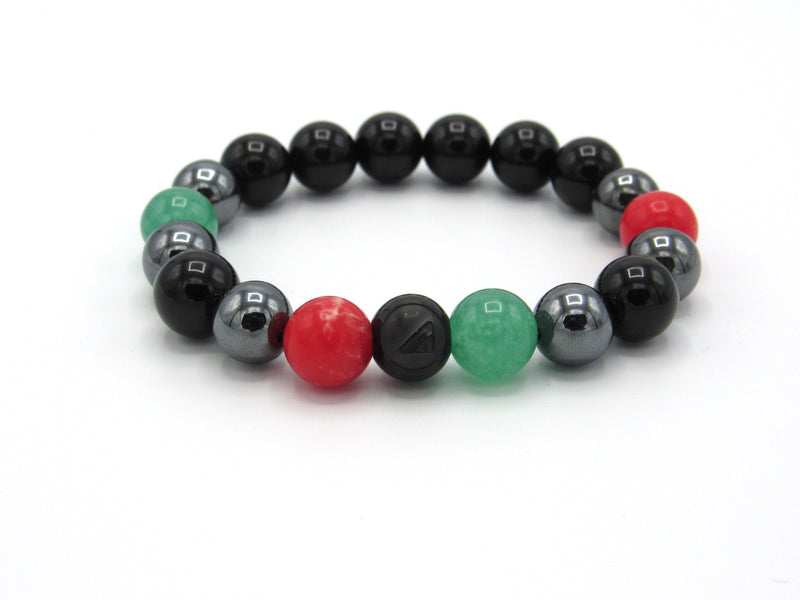 Brync Black Red Green Hematite Men Women Beaded Bracelet Black Owned Jewelry Brand Juneteenth; popular beaded bracelet;