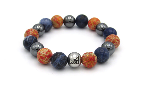 Brync Blue  Sodalite orange Men Women Beaded Bracelet Black Owned Jewelry Auburn HBCU  how to wear beaded bracelets beaded bracelets in style