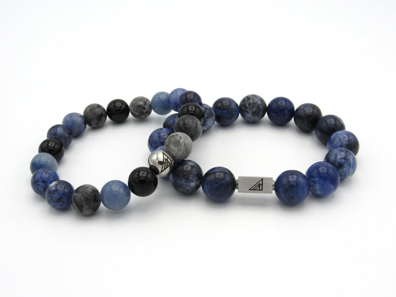 Brync Black Blue sodalite onyx Men Women Beaded Bracelet; bracelet for men; popular beaded bracelet; match jordans