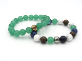 Brync Green blue brown white Peppermint  Men Women Beaded Bracelet st. Patrick's day