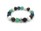 Brync Green blue brown white Peppermint  Men Women Beaded Bracelet st. Patrick's day