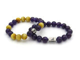 Brync Purple Gold Amethyst Men Women Beaded Bracelet Christmas gift for fans birthday valentine's day