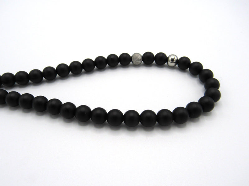 Brync Black Men Women Beaded Necklace Handmade