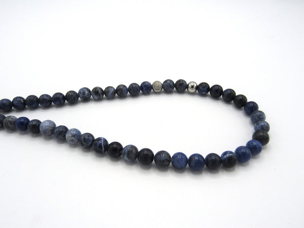 Brync Cerulean Blue Women Men Beaded Necklace Handmade