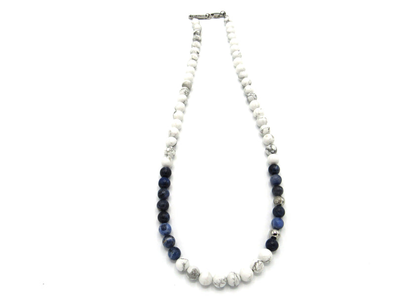 Brync White Blue Women Men Beaded Necklace Bracelet Handmade