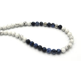 Brync White Blue Women Men Beaded Necklace Handmade