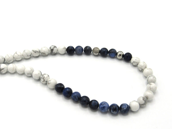 Brync White Blue Women Men Beaded Necklace Bracelet Handmade