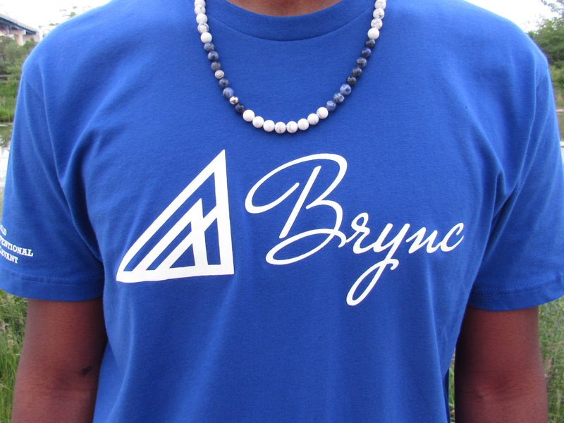 Brync Men Women Royal Blue White Shirt