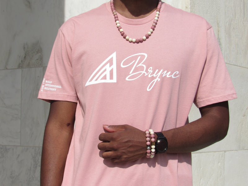 Brync Men Women pink white Shirt
