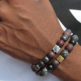 Brync Burgundy Maroon Grey black gold Men Women Beaded Bracelet Black Owned Jewelry Brand; store jewelry store