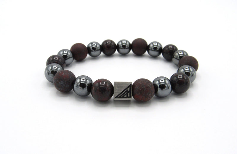Brync Burgundy Maroon Beaded Bracelet Men Women silver hematite dark red Black Owned Jewelry brand premium jewelry premium bracelets mens beaded bracelets gemstone bracelet beaded bracelets for women bracelet with stones stone bead bracelets custom beaded bracelets color bead bracelets popular beaded bracelets designer bracelet for tuxedo  