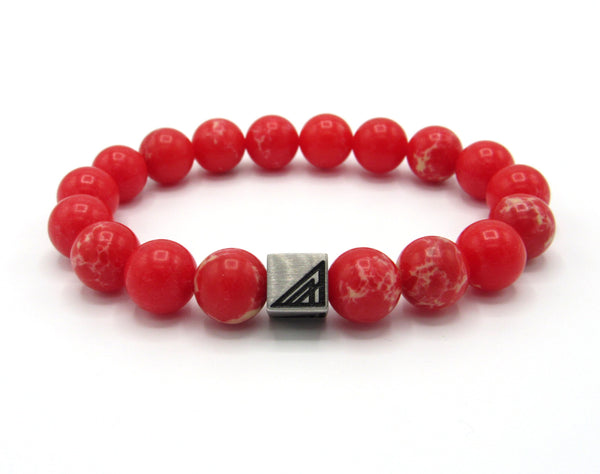 Brync Red Men Women Beaded Bracelet