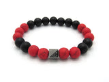 Brync Red Black Beaded Bracelet Men Women Black Owned Jewelry Brand Clark Falcons atlanta; popular beaded bracelet wrist jordans