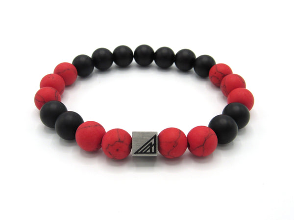 Brync Red Black Beaded Bracelet Men Women Black Owned Jewelry Brand Clark Falcons atlanta; popular beaded bracelet wrist jordans
