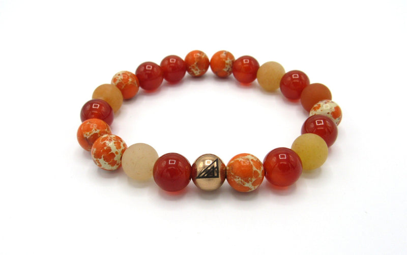 Brync orange Men women beaded bracelet black owned Morgan lincoln