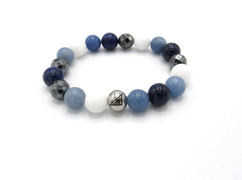 Brync Blue white men women beaded bracelet premium jewelry premium bracelets mens beaded bracelets gemstone bracelet beaded bracelets for women bracelet with stones stone bead bracelets custom beaded bracelets color bead bracelets popular beaded bracelets designer bracelet; tru blue beaded bracelet jordan og