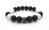 Brync Maroon White beaded bracelet men women black owned jewelry brand Morehouse harvard hbcu boho-chic; store jewelry store