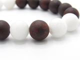 Brync Maroon White beaded bracelet men women black owned jewelry brand Morehouse harvard hbcu 