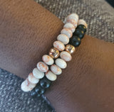 Brync Red Brown Tan Beige Beaded Bracelet Rondelle Men Women Black owned jewelry brand stack Brync Red Brown Tan Beige Beaded Bracelet Rondelle Men Women Black owned jewelry brand stack black owned jewelry company rose gold