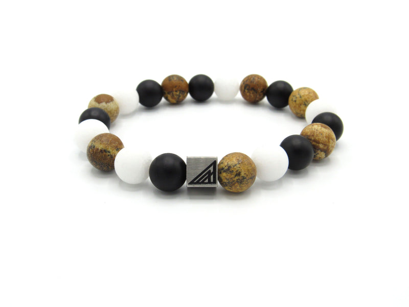 Brync Black White Beaded Bracelet Brown Tan Men Women Black Owned Beaded Bracelet