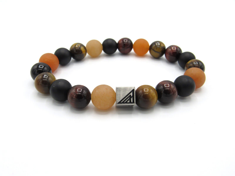 Brync Brown orange red tiger eye Black Men Women Bracelet black owned jewelry brand top selling beaded bracelet boho-chic