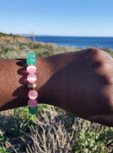 Brync Men Women Pink Green aka Beaded Bracelet