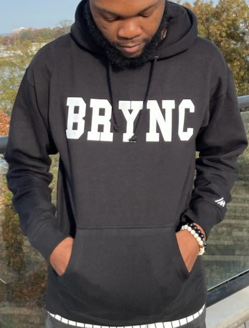 Brync Men Women white Black hoodie hooded sweatShirt Black Owned Fashion Brand