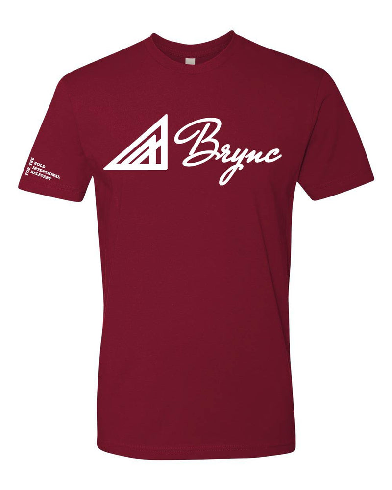 Brync dark red wine white logo Men women adult unisex logo tshirt shirt Black Owned Fashion Brand